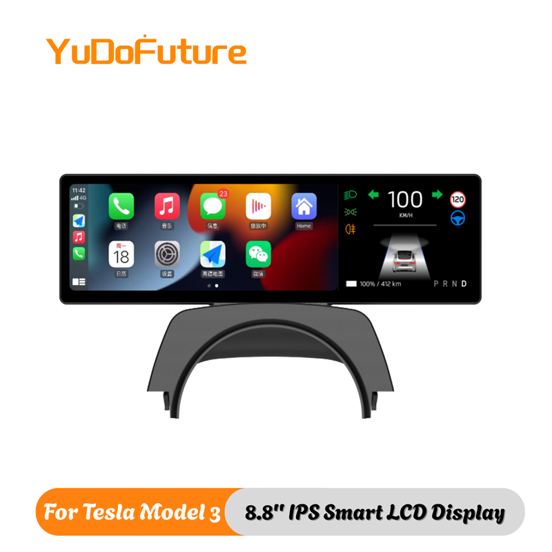2024 Tesla Model 3 Smart Dashboard Display – 8.8” IPS Screen, Wireless CarPlay, Android Auto, Voice Control, OTA Upgrade